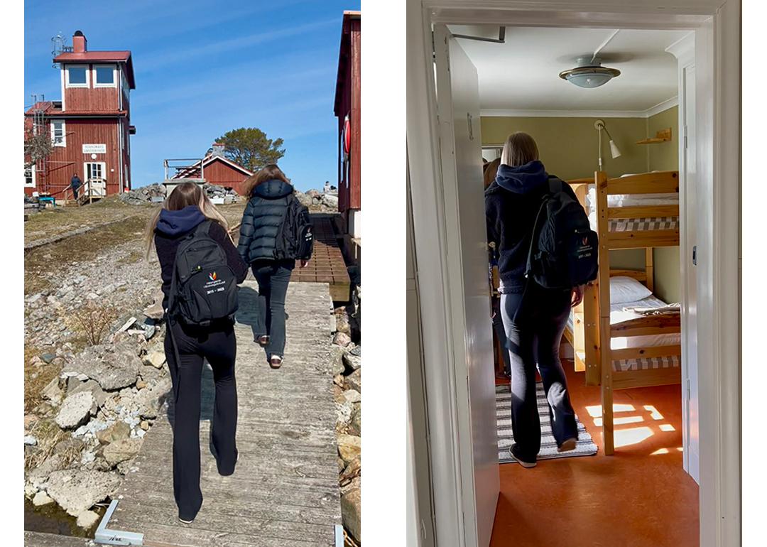 Anländer till vandrarhemmet på Rönnskär