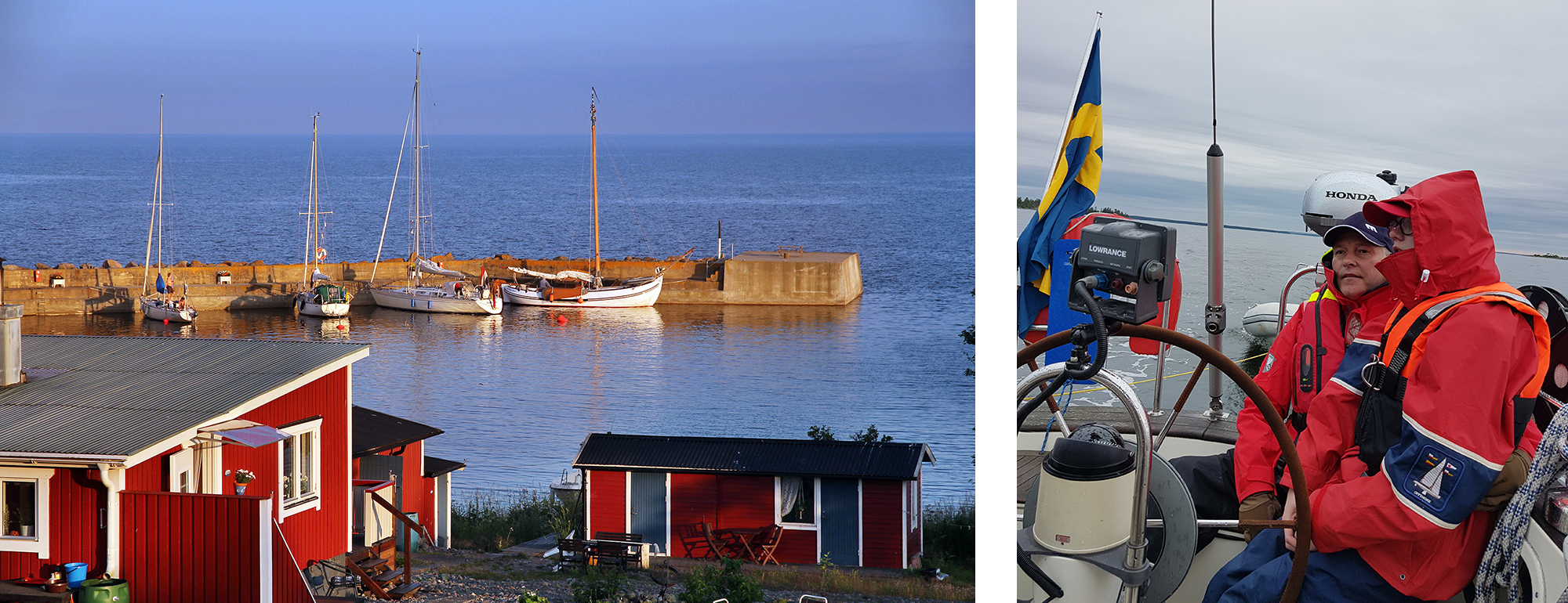 Fyrhamnen på Storjungfrun med segelbåtar