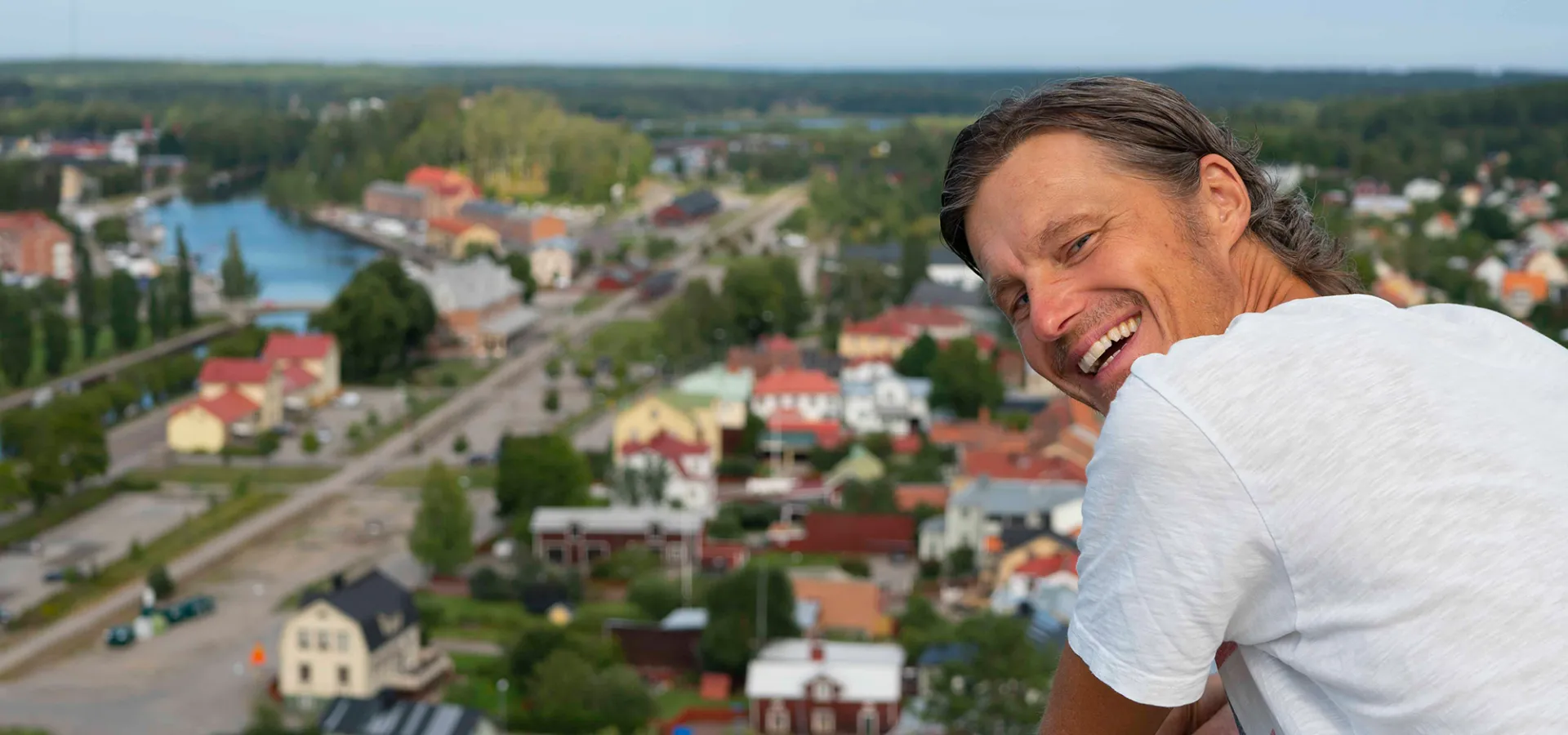 Vacker utsikt över Söderhamn från Östra berget