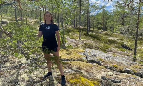 Jessica på vandring på Sagberg