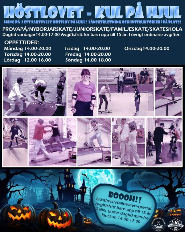 Söderhamns Skateboardförening öppet hus, skateboard, skateskola, skatekollo, provapå skate, daycamp, kollo, höstlov, skatecamp, skateboardcamp, Söderhamn