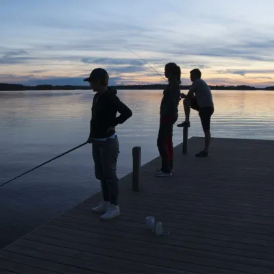 Kvällsfiske från bryggan på Enskär